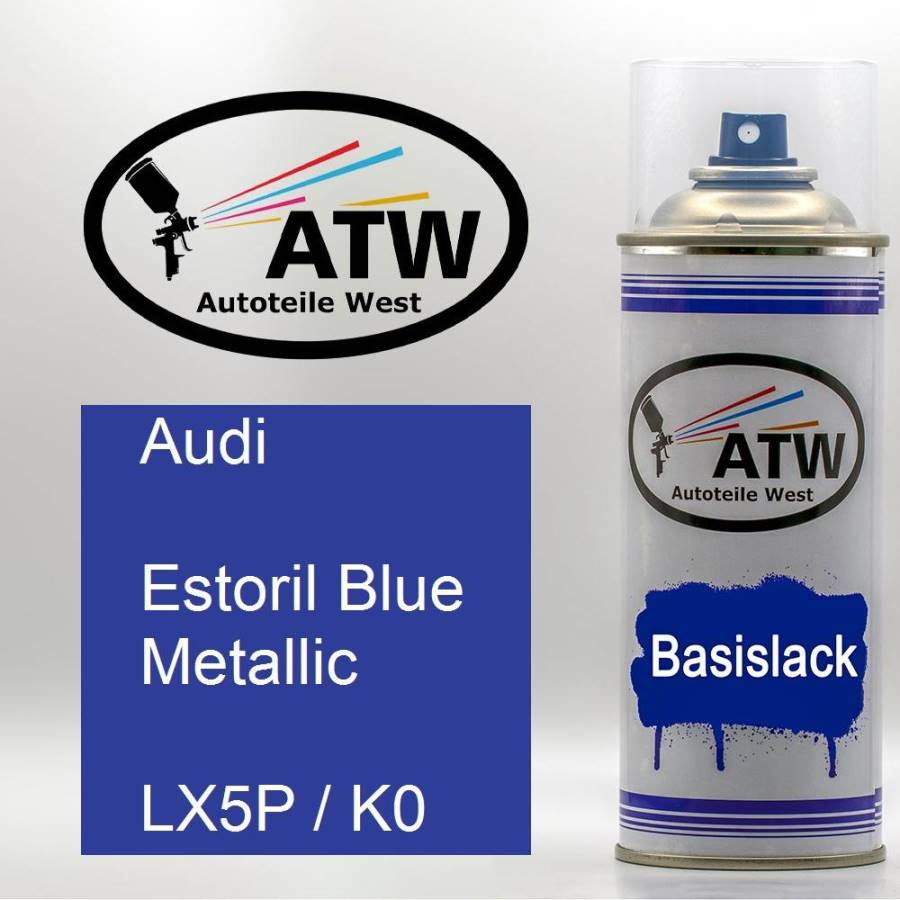 Audi, Estoril Blue Metallic, LX5P / K0: 400ml Sprühdose, von ATW Autoteile West.